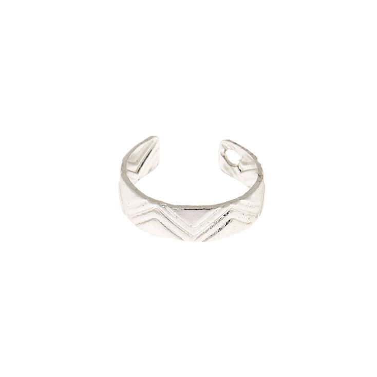 Silver-tone Zig Zag Print Ear Cuff,