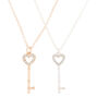 Mixed Metal Best Friends Key Pendant Necklaces - 2 Pack,