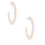 Gold 45MM Enamel Hoop Earrings - White,