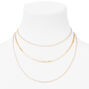 Gold-tone Sleek Snake Chain Multi Strand Necklace,