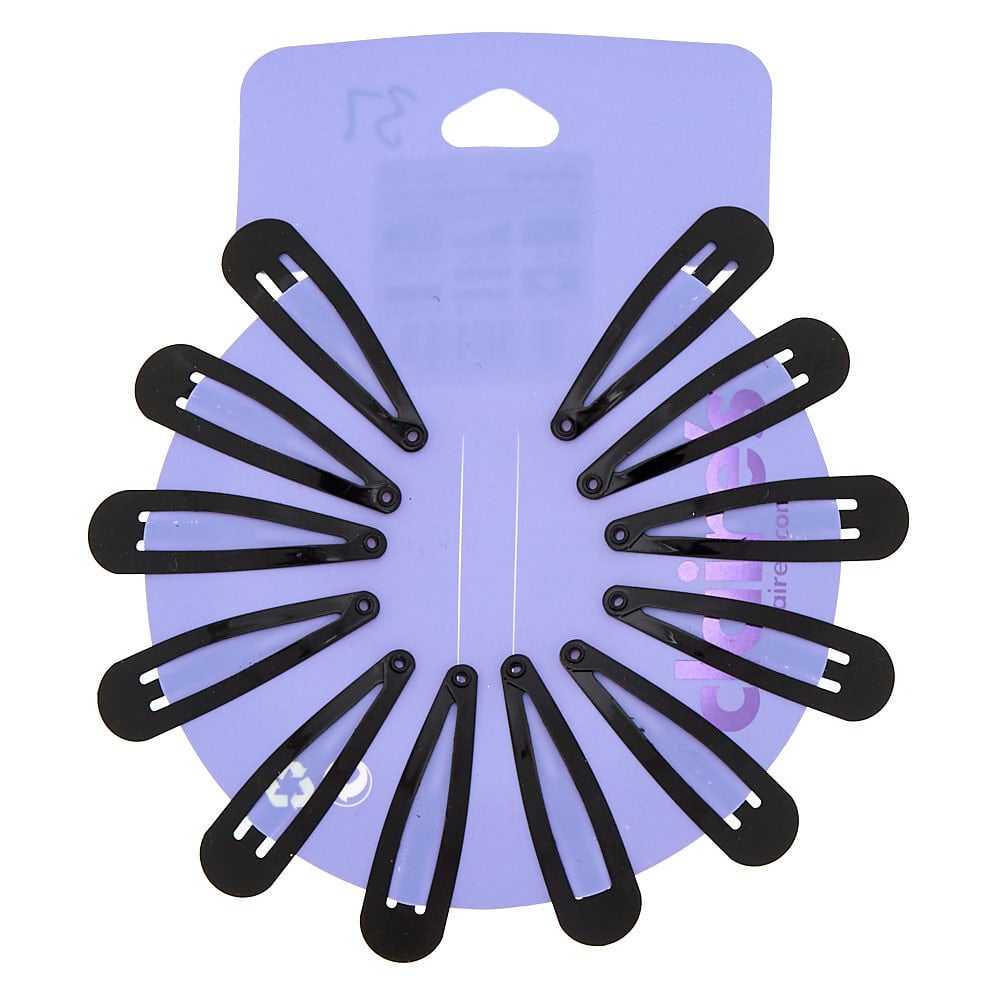 Classic Hair Snap Clips - Black,