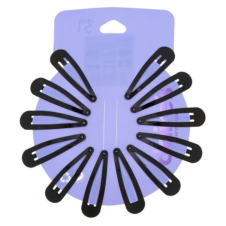 Classic Hair Snap Clips - Black,