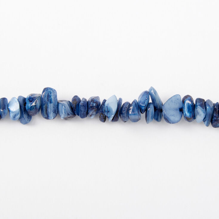 Puka Shell Choker Necklace - Blue,