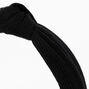 Knotted Ribbed Knit Headband - Black,