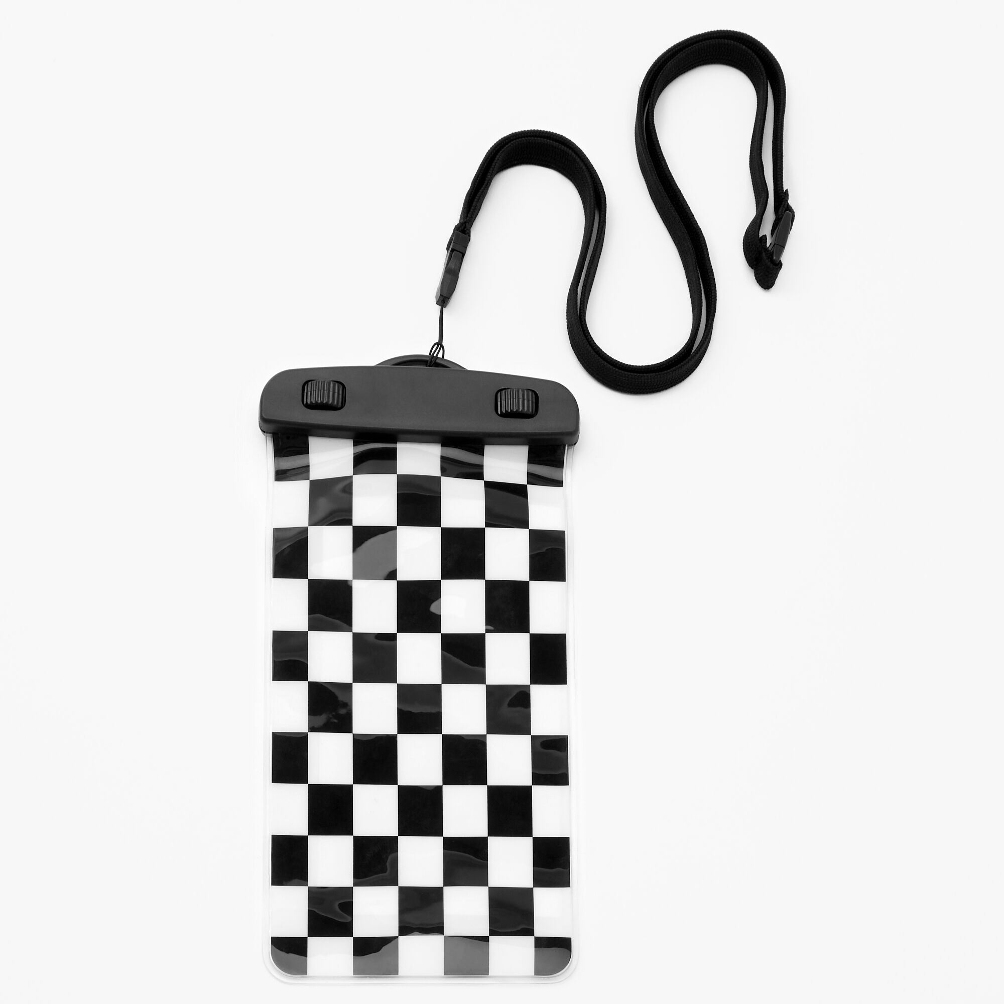 Claire's Pochette étanche à carreaux noirs et blancs