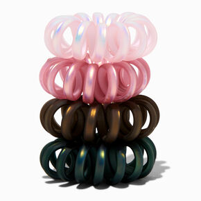 Metallic Spiral Hair Ties - 4 Pack,