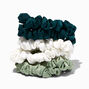 Shades of Green Skinny Silky Hair Scrunchies - 6 Pack,