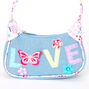 Claire&#39;s Club Floral Butterfly Denim Handbag - Blue,