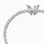 Silver-tone Cubic Zirconia Butterfly Tennis Bracelet ,