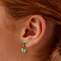 Pearl &amp; Sequin Flower Gold-tone Hoop Earrings,