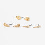 Gold Angel &amp; Skulls Stud Earring Stackables Set &#40;3 Pack&#41;,