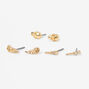 Gold Angel &amp; Skulls Stud Earrings - 3 Pack,