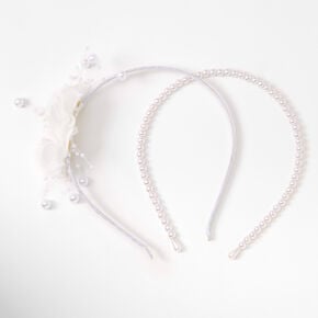 Claire&#39;s Club Flower Pearl Headbands - 2 Pack,