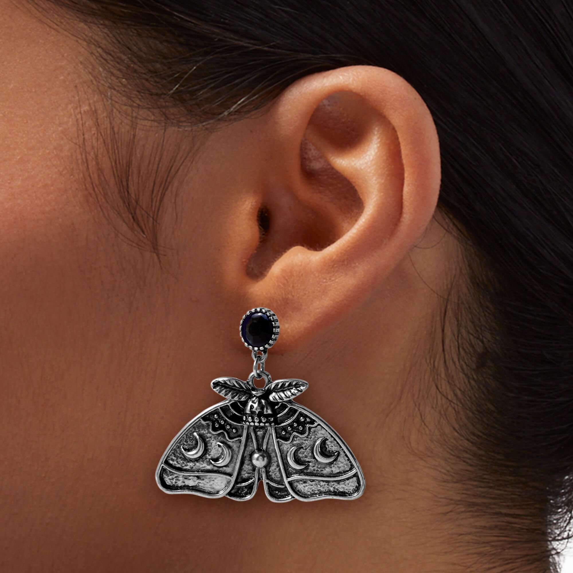Celestial Moth 1" Drop Earrings ,