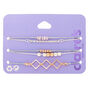Rose Gold Bead Chain Bracelets - 5 Pack,