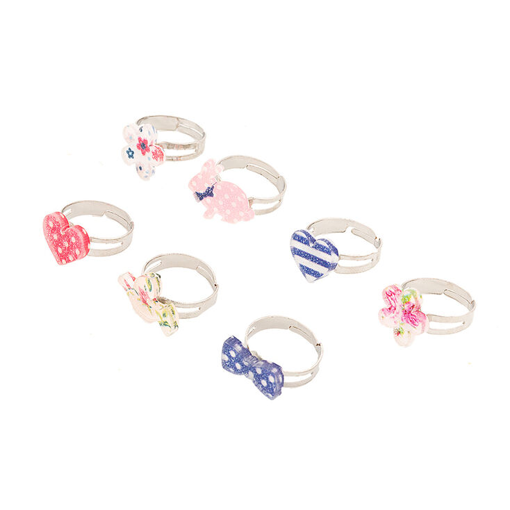 Claire&#39;s Club Ditsy Flower Rings - 7 Pack,