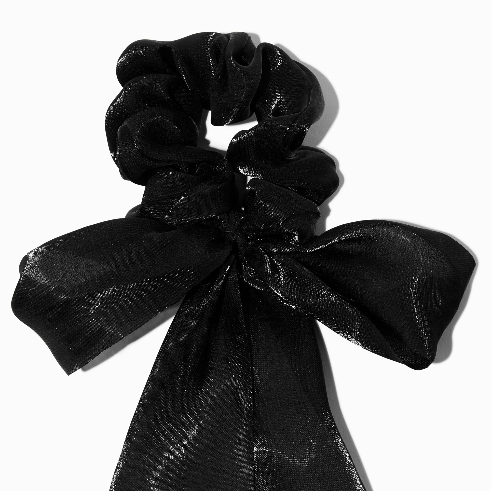 Black Sheer Hair Bow Scrunchie,