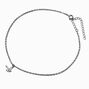Silver-tone Cubic Zirconia Butterfly Dangle Anklet,