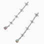 Pendantes lin&eacute;aires 8&nbsp;cm &eacute;toiles rayonnantes couleur argent&eacute;e,