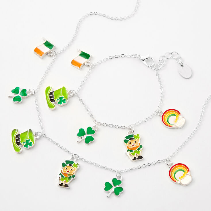 Claire's Parure de bijoux maillons de chaîne et breloques irlandaises - Lot de 2