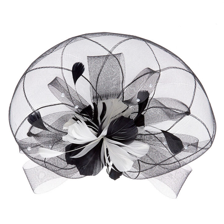 Claire's Bibi pour cheveux noir avec plumes et dentelle