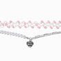 Black &amp; White Houndstooth Heart Choker Necklaces - 2 Pack,