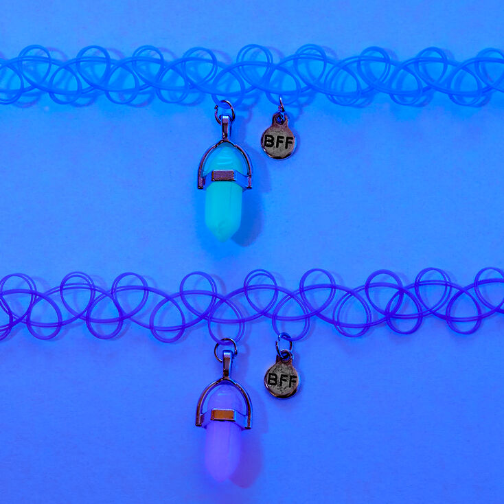 Best Friends Mystical Gems Glow In The Dark Tattoo Choker Necklaces &#40;2 Pack&#41;,
