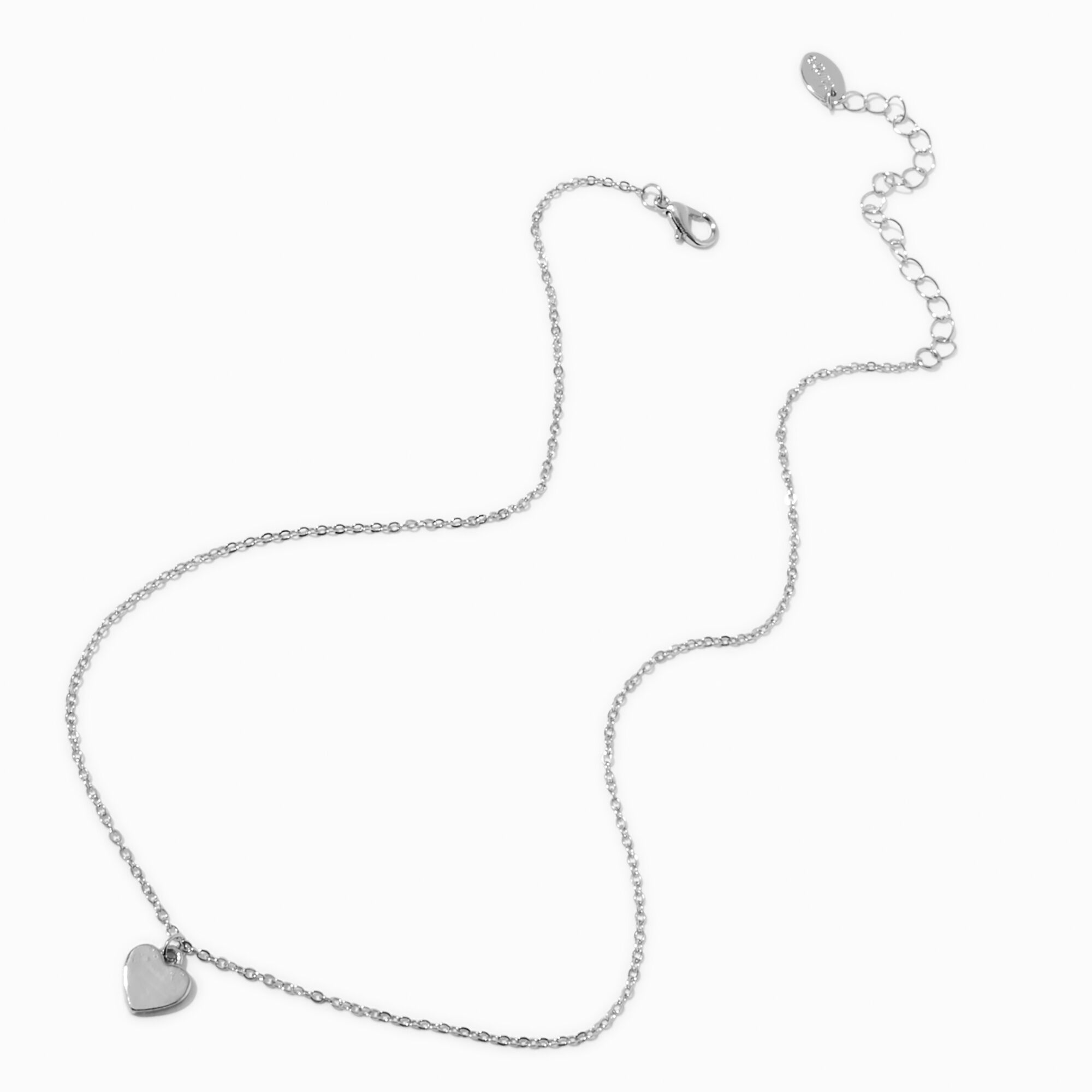 Silver-tone Heart Pendant Necklace,