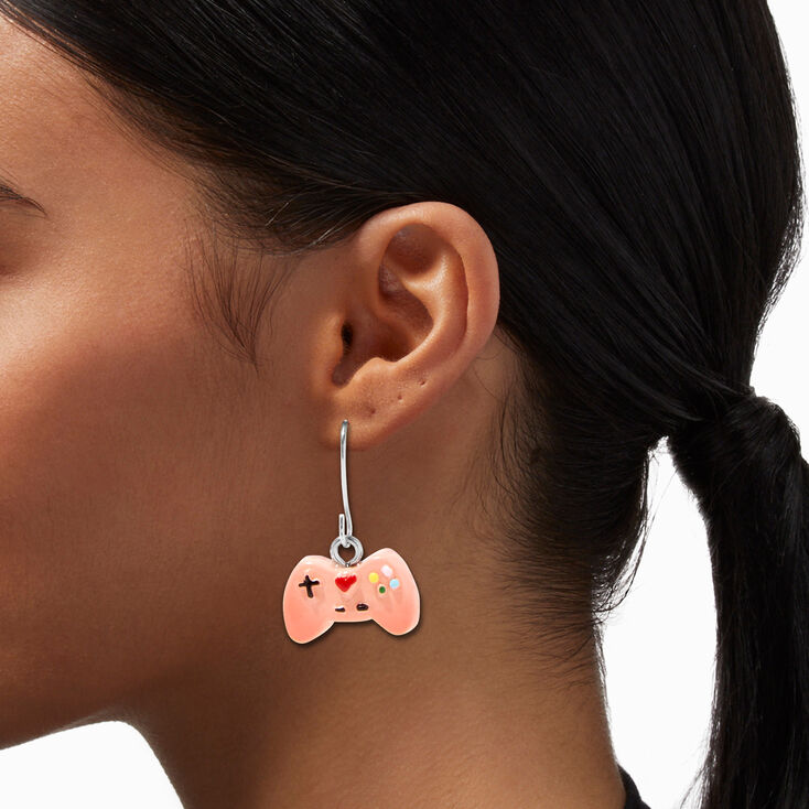 Pink Gamer 0.5&quot; Drop Earrings,