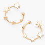 Gold-tone 1.5&quot; Embellished Star Circular Drop Earrings,