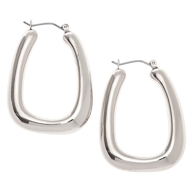 Silver 40MM Tube Hoop Earrings,