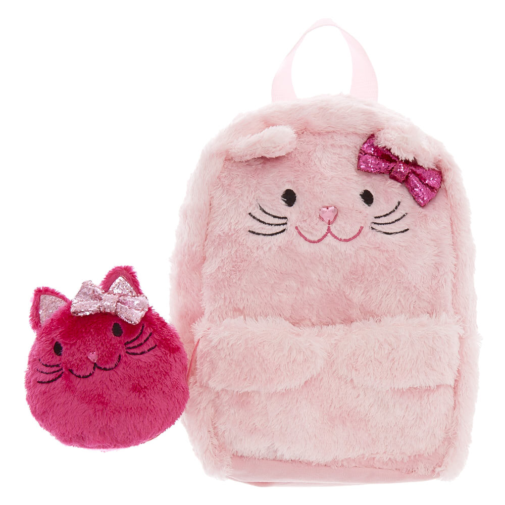 Claire's Club Avery the Cat & Kitten Backpack - Pink,