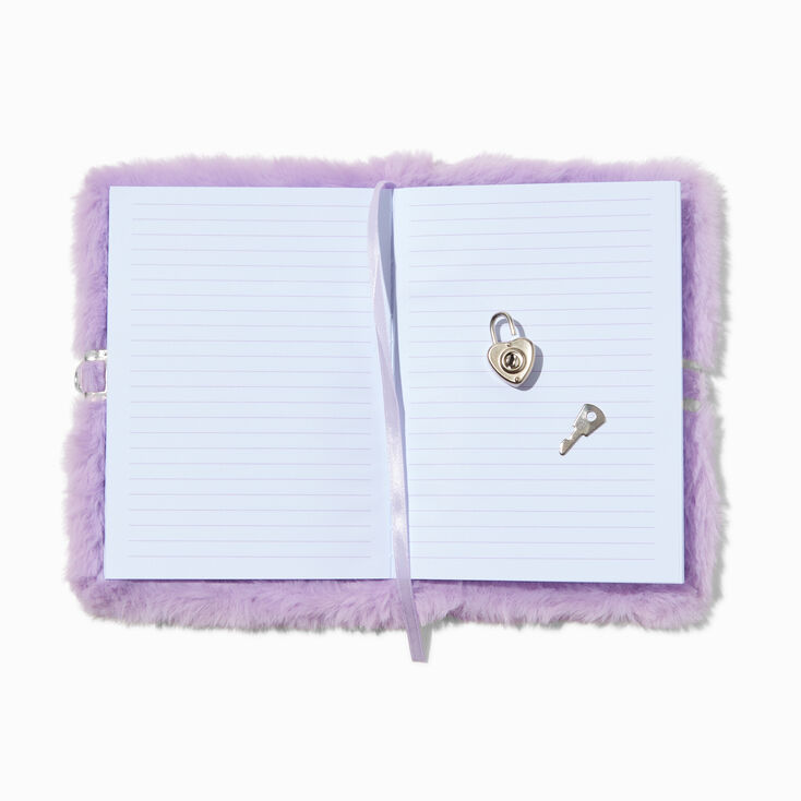 Bling Star Purple Furry Lock Diary,