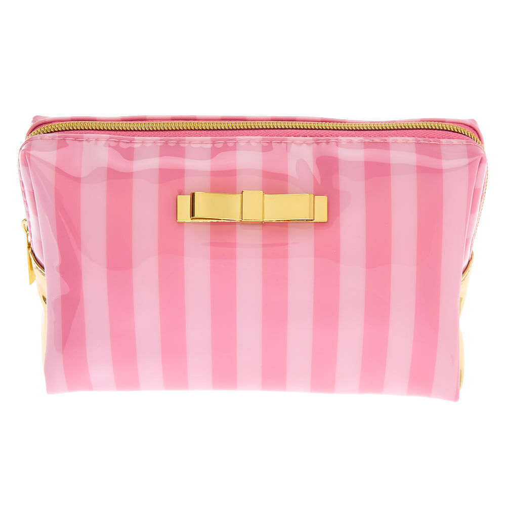 Striped Makeup Bag - Pink,