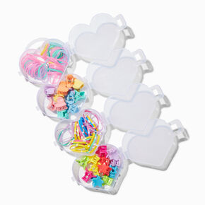Claire&#39;s Club Heart Hair Ties &amp; Mini Claws Set,