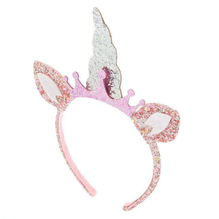 Claire S Club Glitter Unicorn Headband Pink Claire S