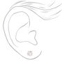 Silver Cubic Zirconia Mixed Shape Magnetic Stud Earrings - 3 Pack,