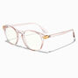 Solar Blue Light Reducing Round Retro Clear Lens Frames - Translucent Pink,