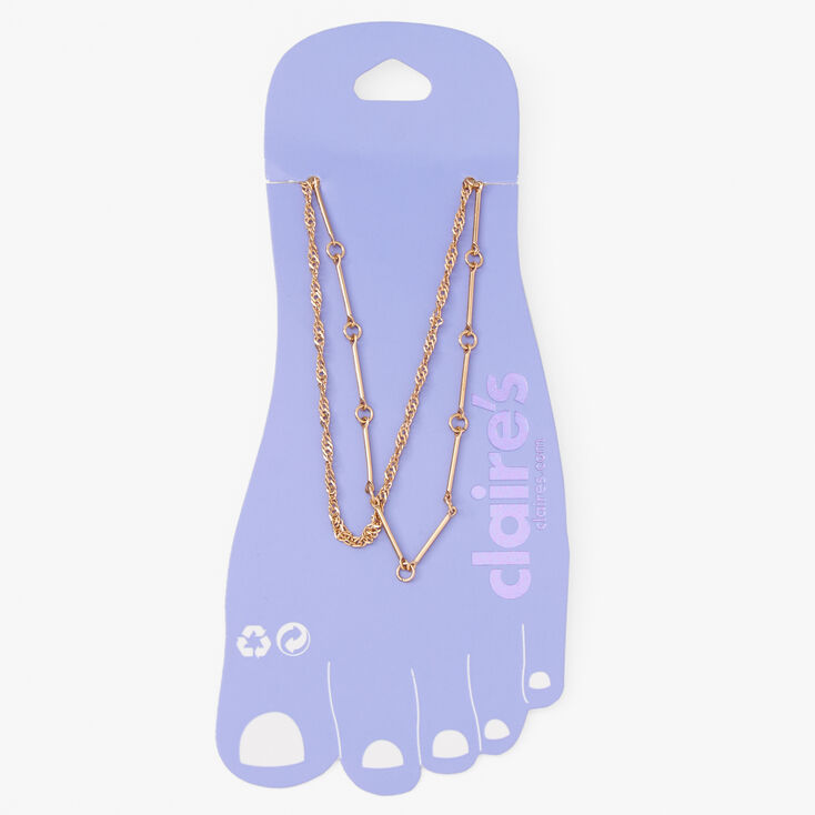 Gold Twisted Chain Link Multi Strand Anklet,