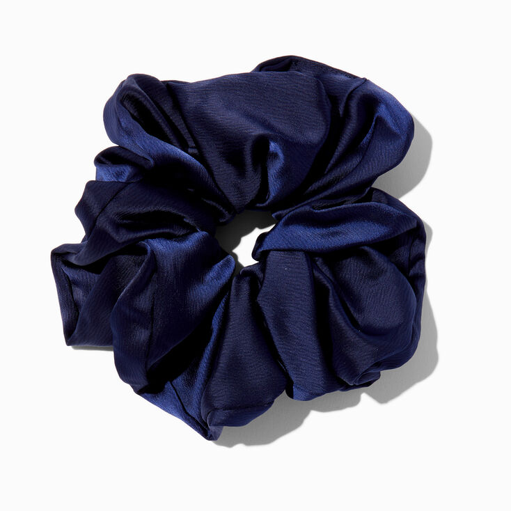 Navy Silky Giant Hair Scrunchie,