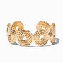 Gold-tone Swirl Disc Cuff Bracelet,