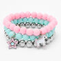 Claire&#39;s Club Unicorn Star Matte Beaded Stretch Bracelets &#40;3 Pack&#41;,