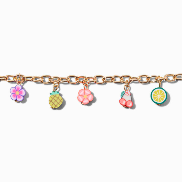 Fruit Gold-tone Charm Bracelet,