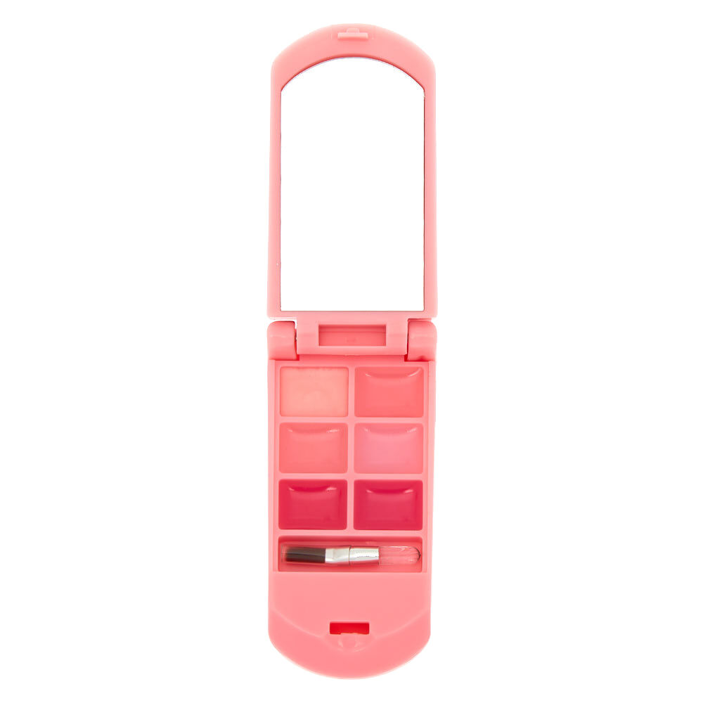 Claire's Club Flip Phone Crown Bling Lip Gloss Set - Pink,