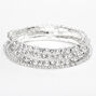 Silver Rhinestone &amp; Pearl Stretch Bracelets - 5 Pack,