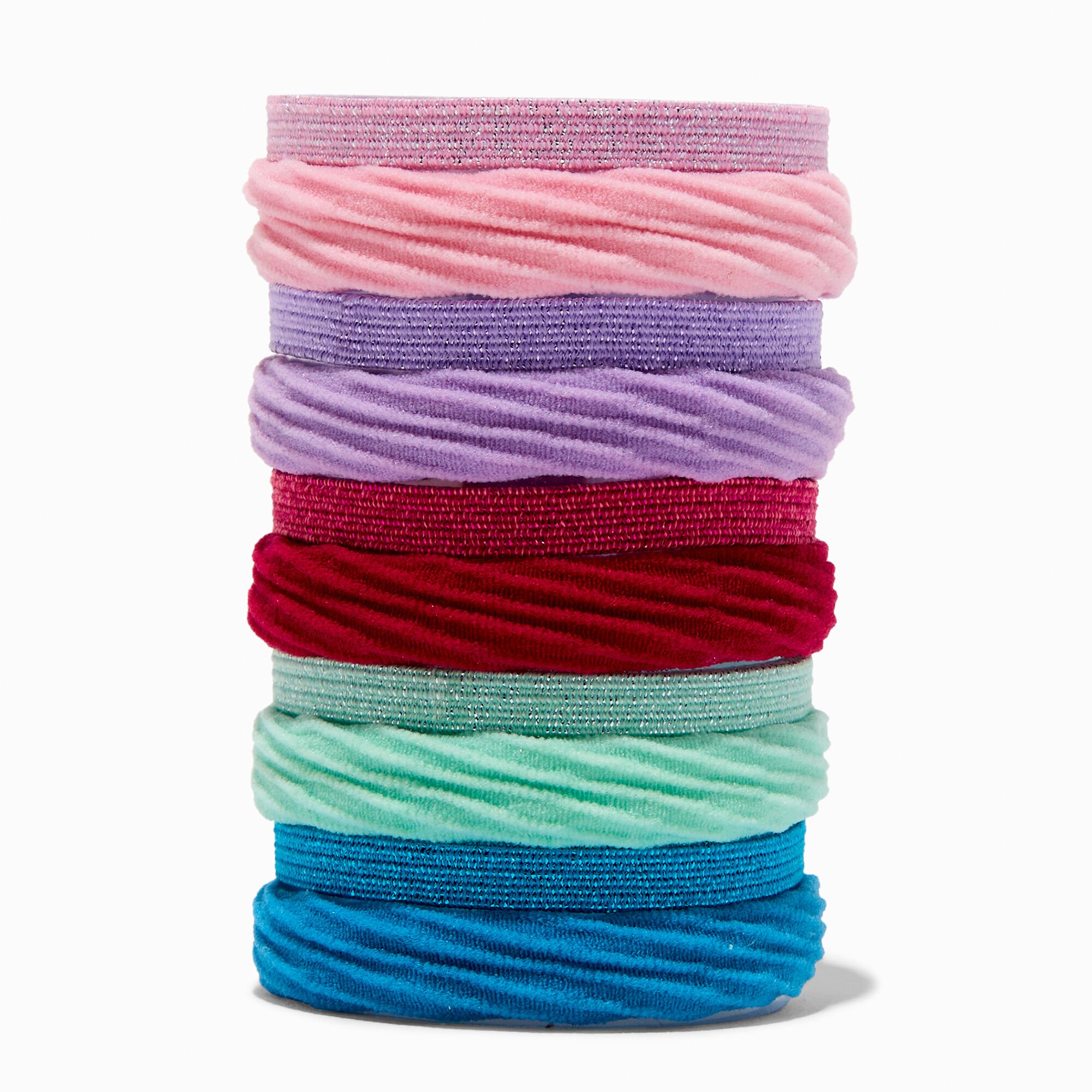 Glitter & Textured Hair Ties - 10 Pack,