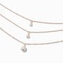 Rose Gold-tone Blush Pink Pearl Multi-Strand Necklace,