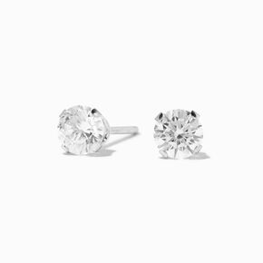 Claire&#39;s Exclusive 9ct Gold Rhodium Plated 0.25 ct tw Laboratory Grown Diamond Studs Ear Piercing Kit with After Care Lotion,