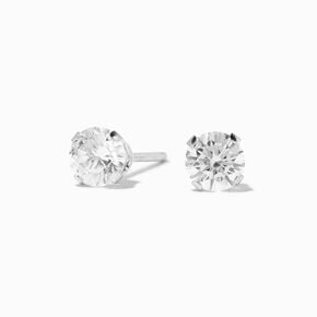 Claire&#39;s Exclusive 9ct Gold Rhodium Plated 0.25 ct tw Laboratory Grown Diamond Studs Ear Piercing Kit with After Care Lotion,