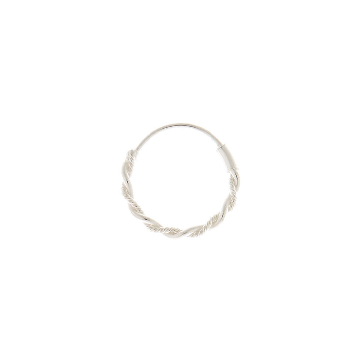 Sterling Silver 22G Braided Chain Nose Ring,